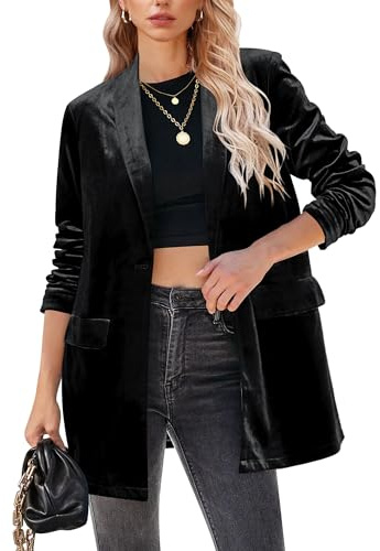 GRAPENT Black Blazer Black Suit Jacket Womens Lightweight Jackets Long Blazers for Women Spring Blazers for Women Lightweight Black Medium Size 8 Size 10