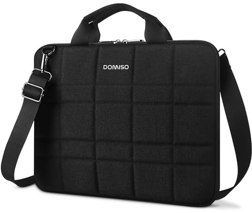 DOMISO 14 Pouces Housse pour Ordinateur Portable Pochette Tablette Sac à Bandoulière pour HP Stream 14 Pavilion 14 / Lenovo ThinkPad Yoga Ideapad/MacBook Air Pro/Dell Chromebook/ASUS, Noir