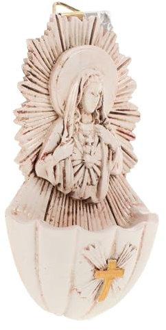 Amosfun Weihwasserbecken Aus Resin 12X6.2X3.5Cm Wanddekoration FüR Hauskapelle Eingang Kommunion Konfirmation Geschenk