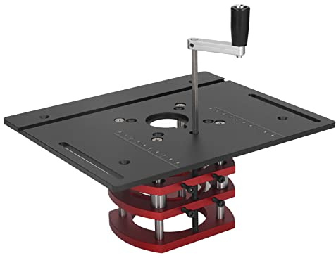 Base di sollevamento per la lavorazione del legno, sollevamento fresatura, sollevamento manuale, kit di sollevamento per fresatura superiore, piastra di base (nero)