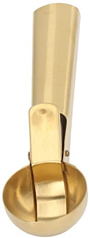 OUCRIY Cuchara de helado apta para lavavajillas, a prueba de pegamentos, de acero inoxidable, con extractor para frutas y pimientos (dorado)