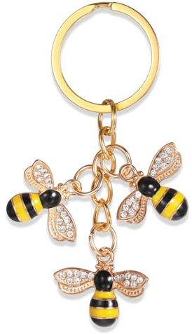 Grevosea 1 Stück Taschenanhänger Damen Schlüsselanhänger Biene Anhänger Bee Keychain Danksagungs Geschenk Lustig für Gastgeschenke Abschiedsgeschenk Erzieherin Abschiedgeschenk