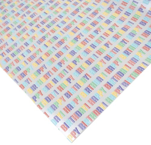Colourful Happy Birthday Wrapping Paper Roll – 3m Gift Wrap with Bright Birthday Motifs for All Ages