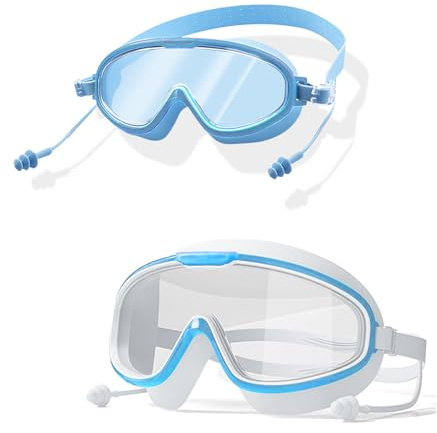 EnixwH 2 Pièces Lunette Piscine Enfant Anti Buee, Masque Piscine Enfant De 3 à 14 Ans, Lunettes De Natation Anti Uv, Joints Protecteurs Des Orbites, pour Piscines et Parcs Aquatiques