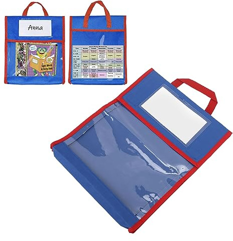 Gonetre Kid Book Beutel Tragbares Klassenzimmer Clear Pocket Reading Book Tasche mit Generiertem Griff für Hausaufbewahrungsstaatenversorgungen PVC -Material Langlebig