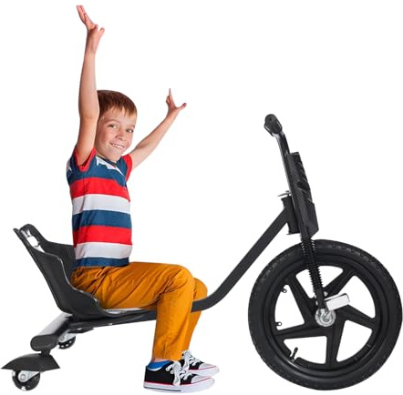 Foot Drifting Tricycle 90 * 68 * 60cm 80kg Adjustable Design Bucket Seat Drift Trike Enlarged Front Wheels Anti-Slip Pedals Stable Trike for Children Ages 6 Up Who Weigh Less Than 176.37 Pounds