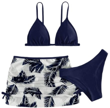 Traje de Baño Tres Piezas Niña Natación Conjunto Bikini Deportivo con Short y Crop Top sin Mangas Bañador Falda Ropa Playa Piscina Surf 2026