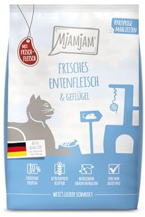 MjAMjAM – Premium torrfoder för katter – krispiga måltider – färskt ankkött & fjäderfä, 1‑pack (1 × 1,5 kg), spannmålsfritt