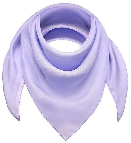Basic Sense Lightweight Chiffon Square Scarf for Women Retro Neckerchief Bandana & Hair Tie, Lilac