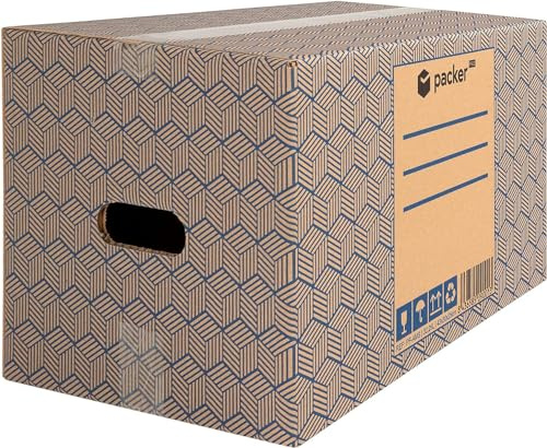 packer PRO Pack 20 Cajas Carton para Mudanzas y Almacenaje con Asas, 43x30x25cm