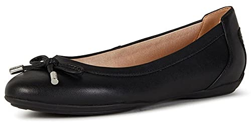 Geox Femme D Charlene Ballet Flat, Black, 35 EU