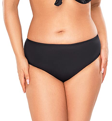 VIVISENCE Dam bikiniunderdel badmode mönsterlös set EU 3005, svart, 46