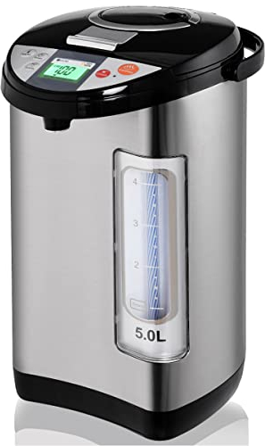 GiantexUK 5L Hot Water Dispenser, Stainless Steel Catering Urn with 24H Timer, Auto Re-Boil, Keep Warm Function & Lighted Water Gauge, Water Boiler for Coffee, Tea, Beverages