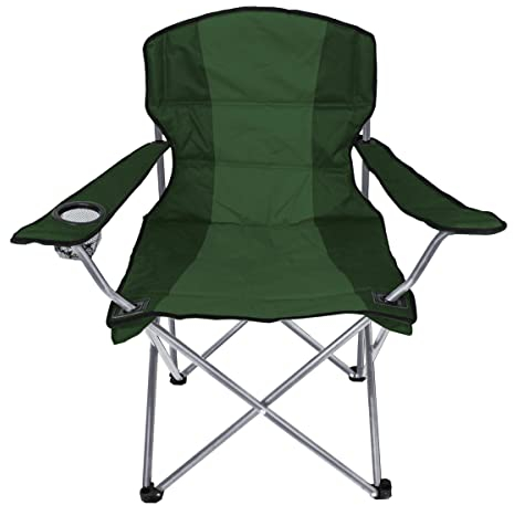 Anglersessel Comfort Campingstuhl Faltstuhl Anglerstuhl Regiestuhl inkl. Getränkehalter und Tasche in Grün gepolstert
