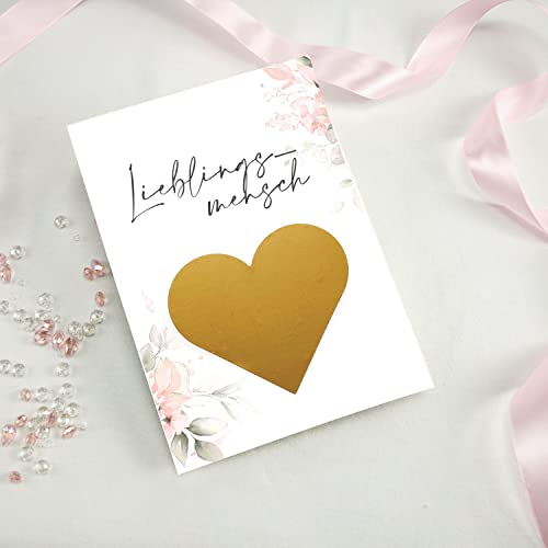 6 Rubbelkarten zum selber beschriften - Gutschein blanco - Rubbellos Lieblingsmensch für eigenen Text Geschenke Geschenkideen als Geschenk Gutschein zum Geburtstag