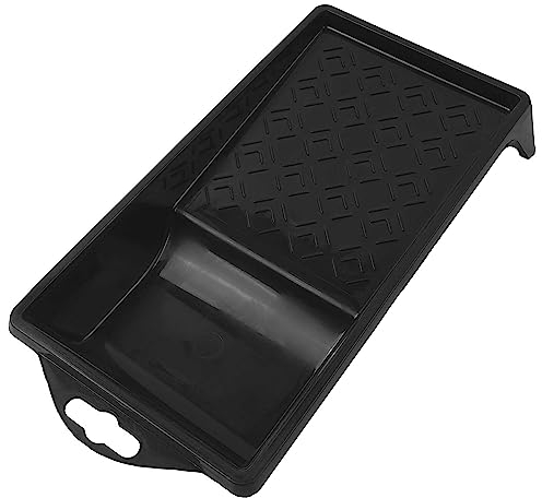 BAUSTER® Farbwanne 300 x 150 mm Farbschale aus Kunststoff Lackierwanne Maler Lackierschale mit handlichem Griff große Lackschale leichtes Malerzubehör Lackwanne Malerbedarf Schwarz (1 Stück)
