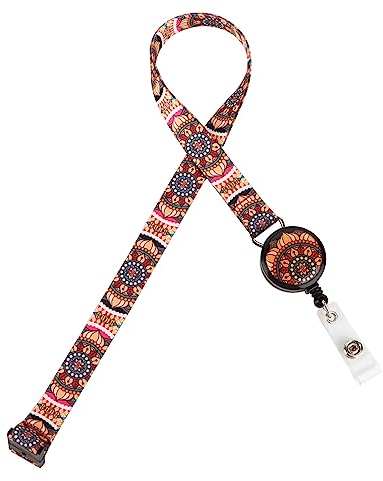 LGEGE Breakaway-Schlüsselband mit einziehbarer Ausweisrolle, Sicherheitsschnalle, Ausweis-Zugangskarte, Anwesenheitskarte, Schlüsselhalter, künstlerisches Design, klassisches Muster