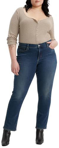 Levi's Women's Plus Size 314 Shaping Straight Jeans, Zealous Blue, 14 S