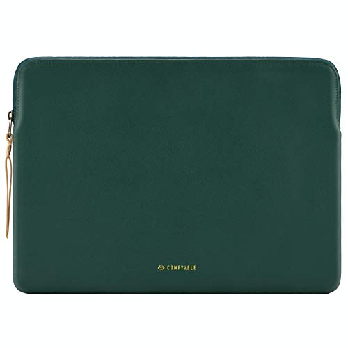 Comfyable Schlanke schützende Laptop Hülle 15 Zoll kompatibel mit MacBook Air 15 Zoll M3 2024 A3114 M2 2023 A2941, PU-Ledertasche wasserdichte Abdeckung Computer Hülle für Mac, Grün