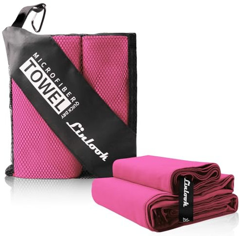 Linlook Microfaser Handtücher Set- Schnelltrocknend und Kompakt Badetuch Sporthandtuch Strandtuch für Travel Yoga Camping Beach Gym