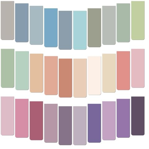 Vicloon Magnetische Lesezeichen - 30 Stück Magnetische Seitenmarkierungen für Schüler, Lehrer, Schule, Zuhause, Büro (Morandi)