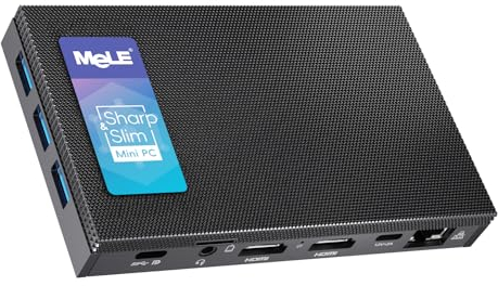 MeLE Quieter3C Lüfterloser Mini PC Windows 11 Pro Celeron N5105 Desktop Mini Computer 8GB 128GB 4K HDR HDMI Industrielles PC Entsperrtes Volle Funktion USB-C WiFi 5