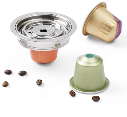 Reusable Coffee Pod Adapter for Delonghi-ENV135, VertuoLine-GCA1, BENFUCHEN Stainless Steel Converter Holder for VertuoMachine, Brewing NEspresso-Original Coffee Flavor (Brew 40ML)