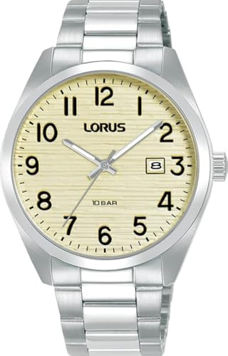 Lorus Herren Analog Quarz Uhr mit Edelstahl Armband,Silber/Gelb