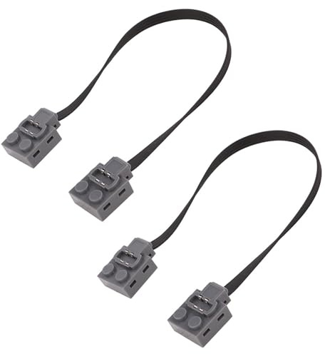 Alriedy 2 Stücke Verlängerungskabel 25cm Kompatibel mit Lego Zubehör, Lichtschalter 8870 und Technik Power Funktionen, Kabelverbinder für Bausteine Spielzeug