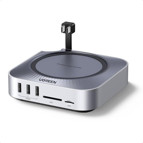 UGREEN USB4.0 Docking Station Compatibile con Mac Mini M4 e M4 Pro con alloggiamento M.2 NVME SSD 40Gbps 10 in 2 Dock USB C HDMI 8K 30Hz 4K 144Hz 5 Porte USB 10Gbps SD TF 4.0 3,5 mm Aux
