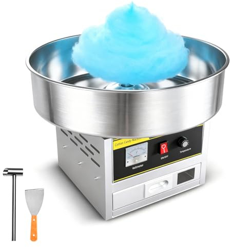 Zertylre Elektrische Zuckerwattemaschine, 1200 W Kommerzielle Zuckerwattemaschine mit Edelstahlschüssel & Zuckerlöffel, Cotton Candy Machine für zu Hause, Karneval, Kindergeburtstage, Familienfeiern