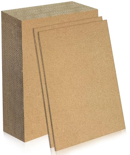 20 Pezzi Cartone Ondulato, Fogli di Cartoncino Ondulato, Cartone Pressato per Modellismo, Pittura, Arte e Fai da Te (A4)