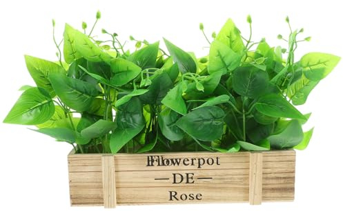 BEBEMOKO Realistic Golden Pothos Artificial Plant 30cm Faux Greenery Bonsai Ornament Silk Leaf Home Décor Indoor Spring Decoration for Living Room