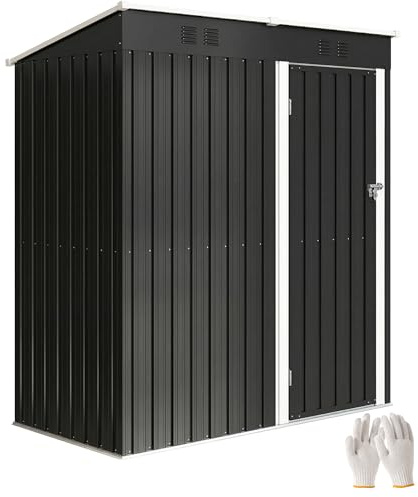 Outsunny Casetta da Giardino 1.37m² 163x90x179 cm Grigio Scuro