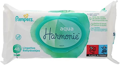 Pampers Aqua Harmonie Reinigungstücher für Babys, 48 Stück