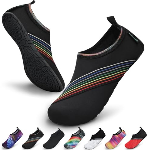SAGUARO Unisex badskor, simskor, vattensportskor, snabbtorkande, halkfria, lätta, storlek 36–47