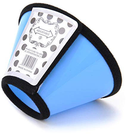 Hundekragen Schutzkragen Einstellbare Haustiere Kegel Elisabethanisches Halsband für Hunde Nach der Operation Hund Buster Halsbänder für Hunde Blue,3