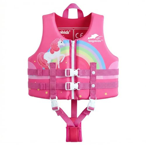 Gogokids Gilet de Bain pour Enfants - Garçons Gilet de Natation, Gilet de Flottabilité en Néoprène pour Les Enfants de 2 à 9 Ans