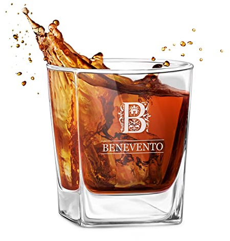 Maverton bicchiere in vetro 250 ml - ideale per bourbon whiskey e drink - incisione personalizzata - bicchiere personalizzato - idea compleanno per uomo - pensiero speciale - cognome