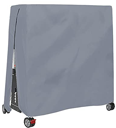 NSXIN Abdeckung für Tischtennisplatte Wasserdicht Tischtennisabdeckung, 420D Oxford UV Beständig Tischtennis Schutzhülle für Tischtennisplatte Outdoor und Indoor, 185x165x70cm (Silbrig)