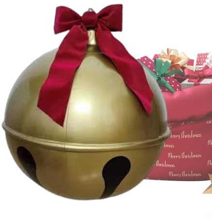 Gigantes De Navidad - Cloche géante - Grandes cloches de Noël - Décoration d'extérieur - Ornements pour Noël en plein air - Cour, pelouse, jardin