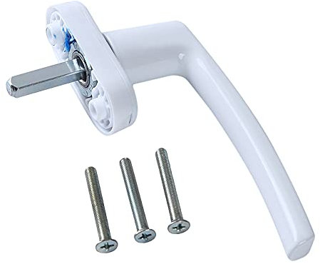 Manilla Ventana Manija de ventana de aleación de aluminio blanco con cerraduras, manija de puerta Universal, bloqueo de llave for giro de puerta de doble acristalamiento Manilla Ventana Oscilobatiente