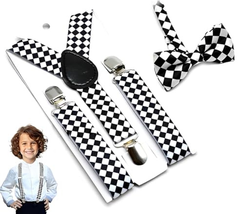 JUGUTA Tirantes Niño Ajustables, Tirantes Ajustables En Forma De Y, Set De Tirantes Pajaritas, Tirantes Para Niño, Juego De Tirantes Para Niño Y Pajarita