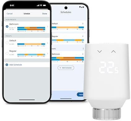 Eve Thermo (Matter, 5. Gen.): Smartes Heizkörperthermostat, Heizkosten sparen, funktioniert mit Alexa, Apple Home, Samsung SmartThings, Google Home, benötigt Thread Border Router
