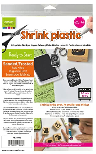 Vaessen Creative Schrumpffolie A4 Gefrostet 25pcs, 21 x 29.8 x 0.3 cm, Matt