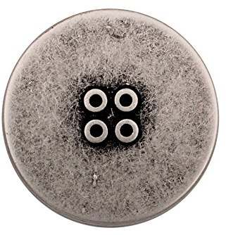 Coole silber Metall Knöpfe modern flache Form matt 4 Löcher 18mm, 23mm oder 30mm (5 Stück) (23mm)