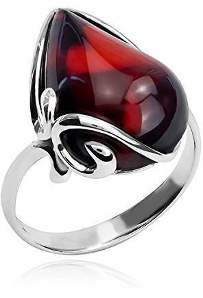 Ian and Valeri Co. Cherry Amber Sterling Silver Ring