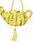 Das Kostümland Handtasche Wunderlampe zum Märchen Kostüm 1001 Nacht - Gold - arabisch orientalisch Flaschengeist Kostüm Zubehör Karneval Fasching Mottoparty JGA Theater