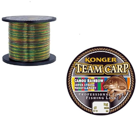Konger Angelschnur Team CARP Rainbow Spule 1000m Monofile Karpfenschnur (0,25mm / 8,00kg)