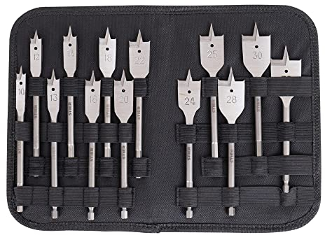 Jeu de mèches à fraiser plates STIER 10-32 mm, 1/4 pouce